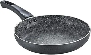 Prestige Non-Stick Omega Deluxe Granite Fry Pan (Omelette Pan)| 20 Centimetre | Black | Induction Base | 5 Layer Non-Stick Cookware | PFOA Free | Easy Grip Handle Aluminium