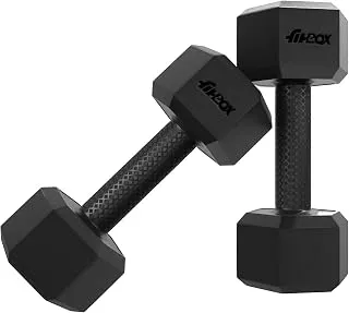 FitBox Sports4kg Exlusive Octa PVC Fixed Dumbbells (2kg x 2) Black