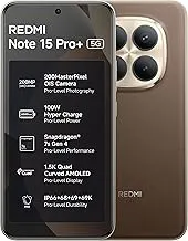 RedmiNote 15 Pro+ 5G (Coffee Mocha, 12GB + 512GB) | 200MasterPixel OIS Camera | Snapdragon 7s Gen 4 | CrystalRes AMOLED | IP69/69K | 6500mAh Si/C Battery | 100W HyperCharge