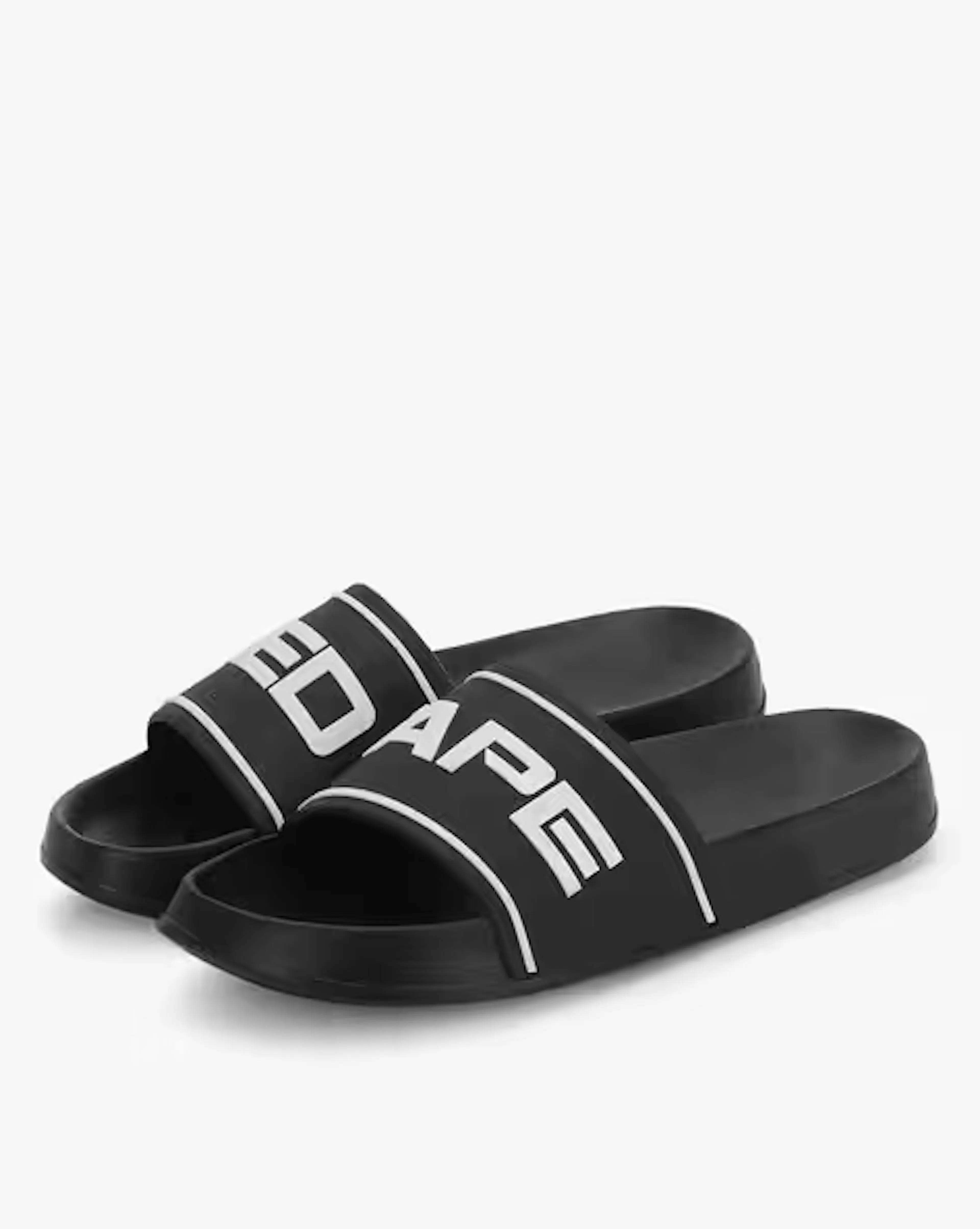 Brand Print Sliders with Contrast Stripes