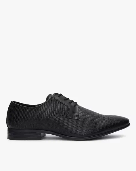 Textured Lace-Up Derby Shoes