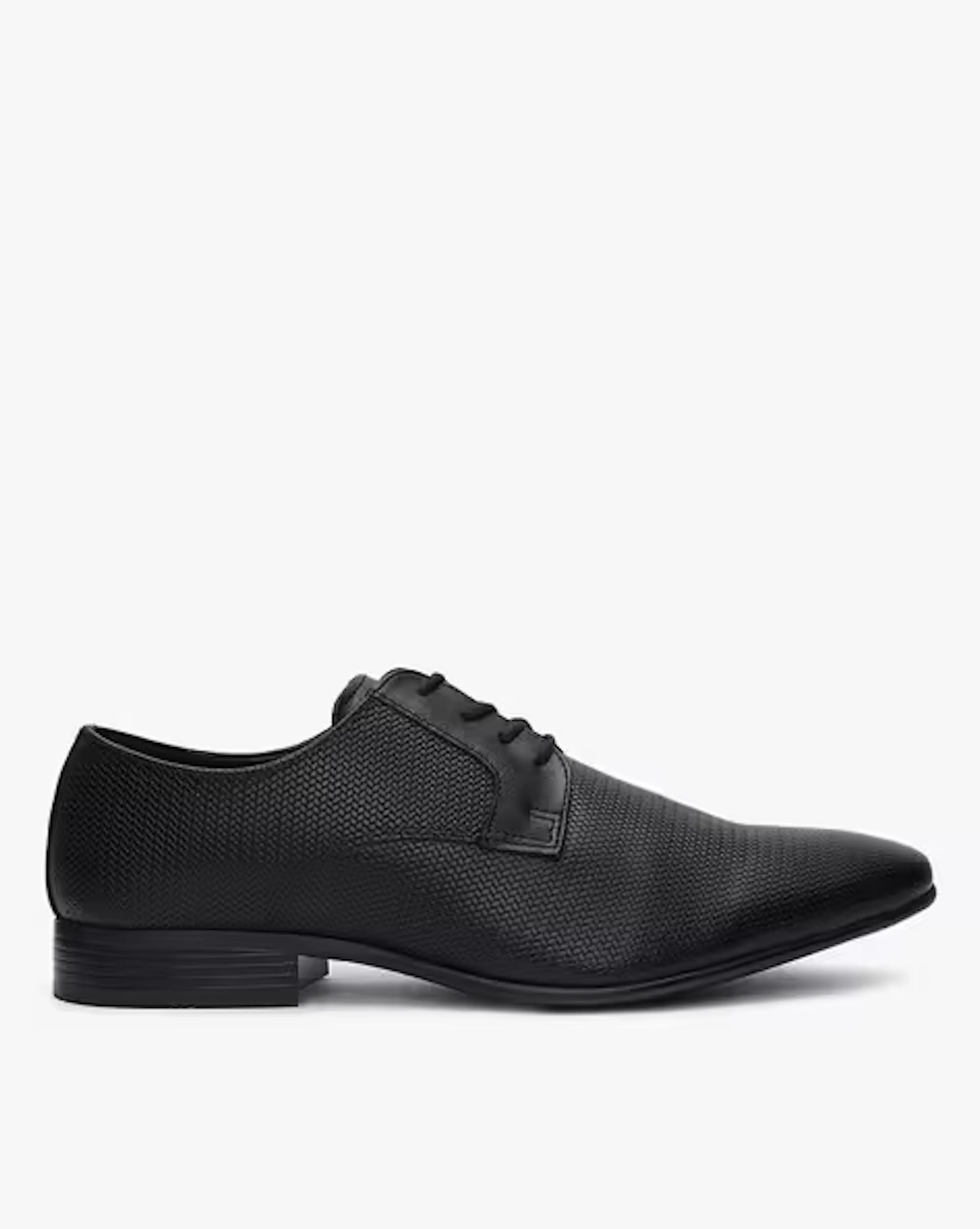 Textured Lace-Up Derby Shoes