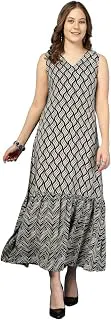 DaevishNew Rayon Floral Printed Flared Maxi Dress for Women | Women Maxi Dress