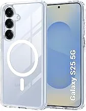 TheGiftKart Ultra-Hybrid Crystal Clear Back Case Cover for Samsung Galaxy S25 5G | Shockproof Design | Hard Back Cover for Samsung Galaxy S25 5G (PC & TPU, Magsafe Compatible, Clear)
