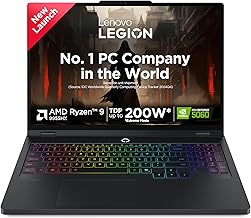 LenovoLegion Pro 5 2025 AMD Ryzen 9 9955HX | NVIDIA RTX 5060 8GB (32GB RAM/1TB SSD/WQXGA OLED/165Hz/16 (40.6cm)/Windows 11/Office 2024+AI Now/Black/2.3Kg), 83F20037IN AI Powered Gaming Laptop