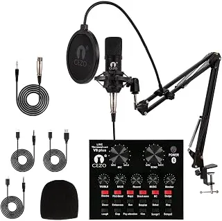 Cezo BM 800 Condenser Microphone Kit with V8 Sound Card for Smartphones Live Streaming