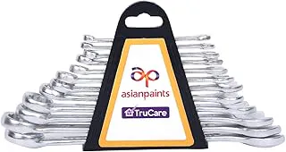 Asian PaintsTruCare 12-in-1 Pcs Combination Jaw Spanners Wrench Set | Carbon Steel with Rust & Corrosion Resistant Chrome Plating & Satin Finish | Multipurpose Combination Tool Kit | IS: 2028:2004