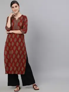 Fyunl Women Printed Straight Kurta