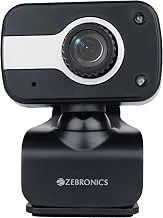 Zebronics Zeb-Crystal Clear Web Camera, 0.3 MP with USB with 3P Lens,Built-in Microphone,Auto White Balance,Night Vision and Manual Switch for LED (Black)