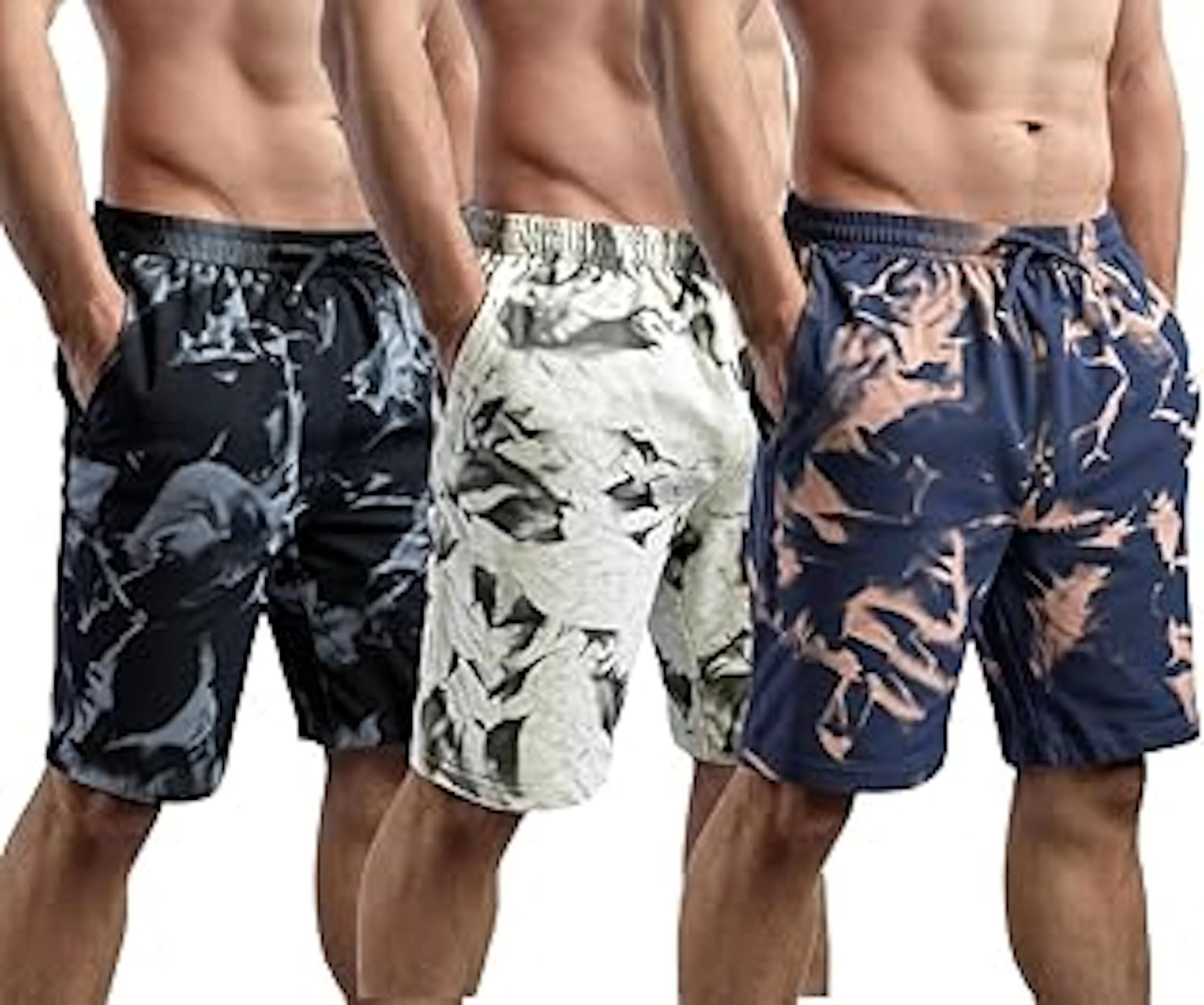 boffi ...Bee-Fits Men's 100% Cotton Shorts Two Pocket with Zipper Pocket Sporty Shorts