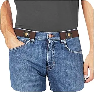 WHIPPYNo Buckle Stretch No Show Belt for Men 1.38 inches Wide, Buckless Invisible Elastic Belt for Jeans Pants by WHIPPY