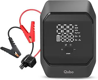 Qubo Digital 2-in-1 Battery Jump Starter + Tyre Pressure Inflator by Hero Group | 160 PSI 12000 mAh | Power Bank for Mobile Phones | Emergency Start | Pre-Set Pressure