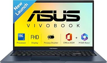 ASUSVivobook 15 (2026),Intel Core 3 100U (i3-14th Gen),Intel iGPU, 8GB/512GB, FHD, 15.6"(39.6 cm),Windows 11,M365 Basic(1 Year)* Office 2024,Quiet Blue,1.7 Kg, X1504VAP-BQ1322WS,Thin & Light Laptop