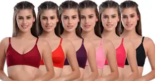 PIYURZ Pack of 6 nonpaded bra combo Women Everyday Non Padded Bra