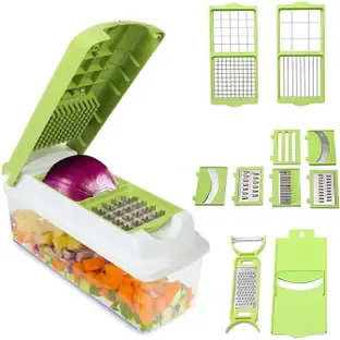 Maxigo Multi Purpose 11 In 1 Vegetable Chopper and peeler Kitchen Tool Set