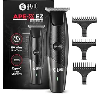 BEARDO Ape-X EZ Trimmer for Men Beard | 110 Min Run Time | 7000 RPM Motor | Lithium Ion Battery | Multiple Length Settings | Durable Blades | Beard Trimmer for Gen Z