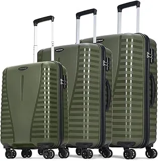 Aristocrat3 Pc Airpro Set Cabin 55cm(Small) Check-in 66cm(Medium) Check-in 75cm(Large) 8 Wheels Spinner Trolley Bags, Hard Case Luggage, Lightweight Bag & Combination Lock|3 Years Warranty (Green)