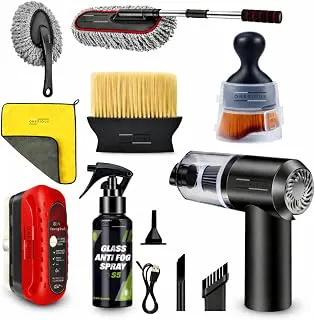 8 PCs Microfiber Car Duster with Long Handle Car Cleaning Brush Exterior & Interior Car Cleaning Cloth Car Ac Vent Cleaner Brush,Anti Fog Spray,Oil Film Cleaning Brush,SUVs Car Kit (Medium 8 Pack)