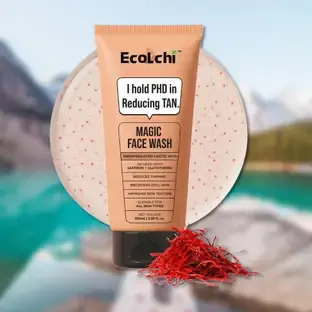 ECOLCHI Sandalwood, Saffron & Glutathione | Tan Removal, Skin Brightening & Radiant Glow Magic Face Wash