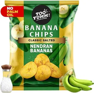 Too Yumm Nendran Banana Chips | Classic Salted | Made with Rice Bran Oil | No Palm Oil | No Preservatives | Kerala Banana Chips Special Crispy, Thin Sliced Yellow Wafers | Healthy Snacks | 75g