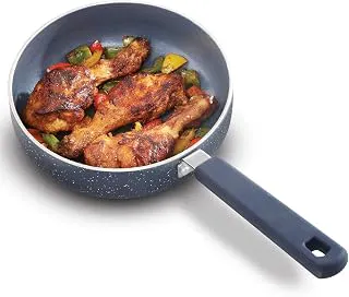 Hawkins Ceramic Nonstick Induction Frying Pan, 16 cm Diameter, Granite Omlette Egg/Fish Fry Pan, Blue (ICF16) Metal