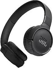 JBLTune 520BT Wireless On Ear Headphones with Mic, Upto 57H Battery, Speed Charge : 5 Min Charge Gives Up to 3H of Playback, Multipoint Connect, Customizable Bass with Headphones App, BT 5.3 (Black)