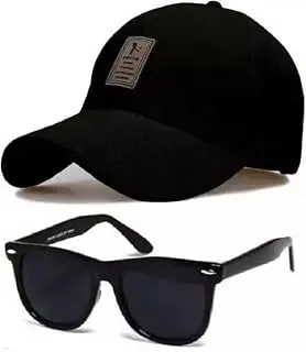 CAPITEUMStylish Sport Baseball Cap & Stylish Aviator Wayfarer Sunglass for Men's and Boy's (Pack of 2)
