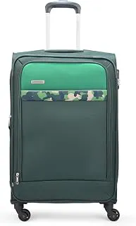 AristocratMedium Commander 69Cms Premium Polyester with PVC Coating Soft Sided Check-in 4 Spinner Wheels Green Suitcase