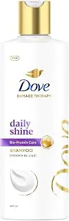 Dove Daily Shine Shampoo 340 ml|| For Dry and Damaged|| Strengthening Shampoo Gives Smooth and Strong Hair - Mild for Men & Women Floral