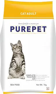 Purepet Adult Dry Cat Food Sea Food Flavour, 1 kg Pack