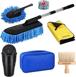 6Pcs-Car Cleaning Kit Car Accessories 2026 | Car Duster Microfiber Brush | Bag-1 |1 Dustbin | 1 Microfiber Cloth | 2 Interior Cleaning Brush (6)