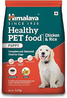 Himalaya Healthy PET Food for Puppies | Chicken & Rice | 1.2kg | Complete & Balanced Nutrition with Black Pepper, Oats & Papaya