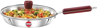 Hawkins 24 cm Frying Pan, Triply Stainless Steel Fry Pan with Glass Lid, Induction Frying Pan, Frypan, Silver (SSF24G) Stainless Steel