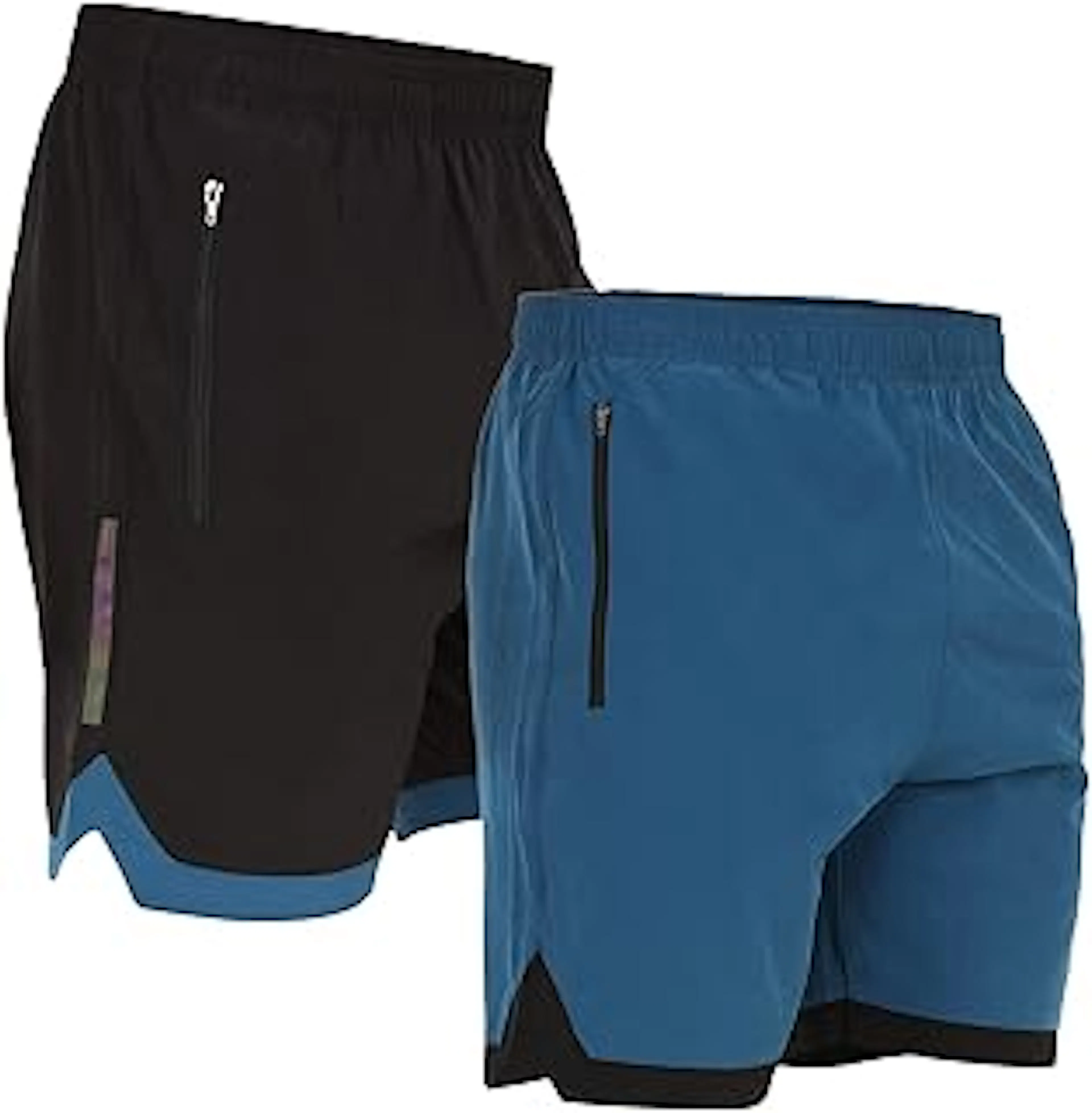 NINQMens 2 Pack Polyester Yoga Short Men Summer Running Gym Sports Shorts with Pockets Shorts for Men (in, Alpha, M, Regular, Black)