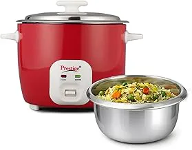 Prestige Delight Cute 1.8 Bowl Electric Rice Cooker(1.8L for Rice-Open Type, Silky Red, with Stainless Steel Cooking Pan 4.4L Volume,700 W)