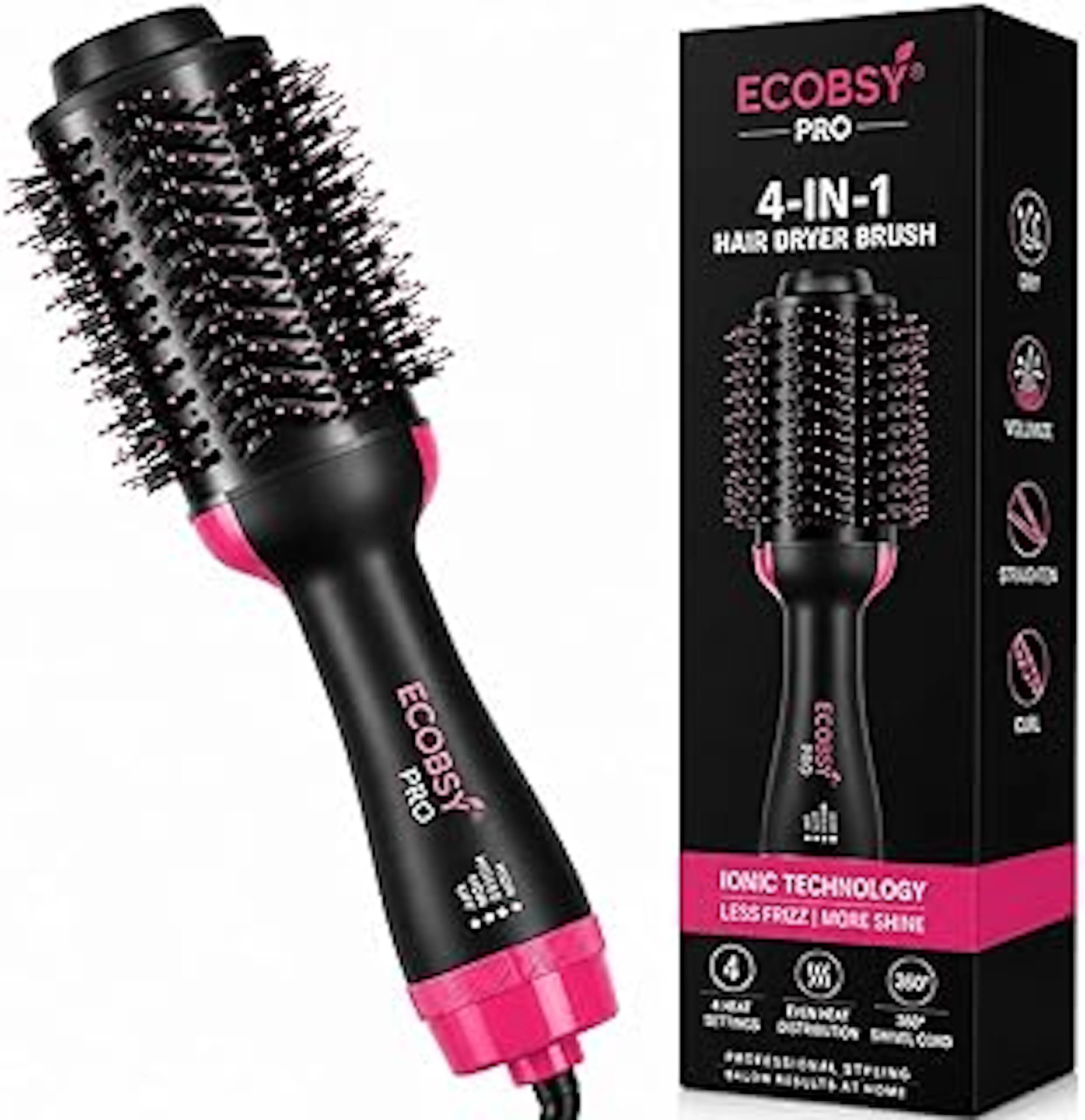 Hair Dryer Brush - Ultimate 4-in-1 Hot Air Brush Styler for Salon-Quality Hair