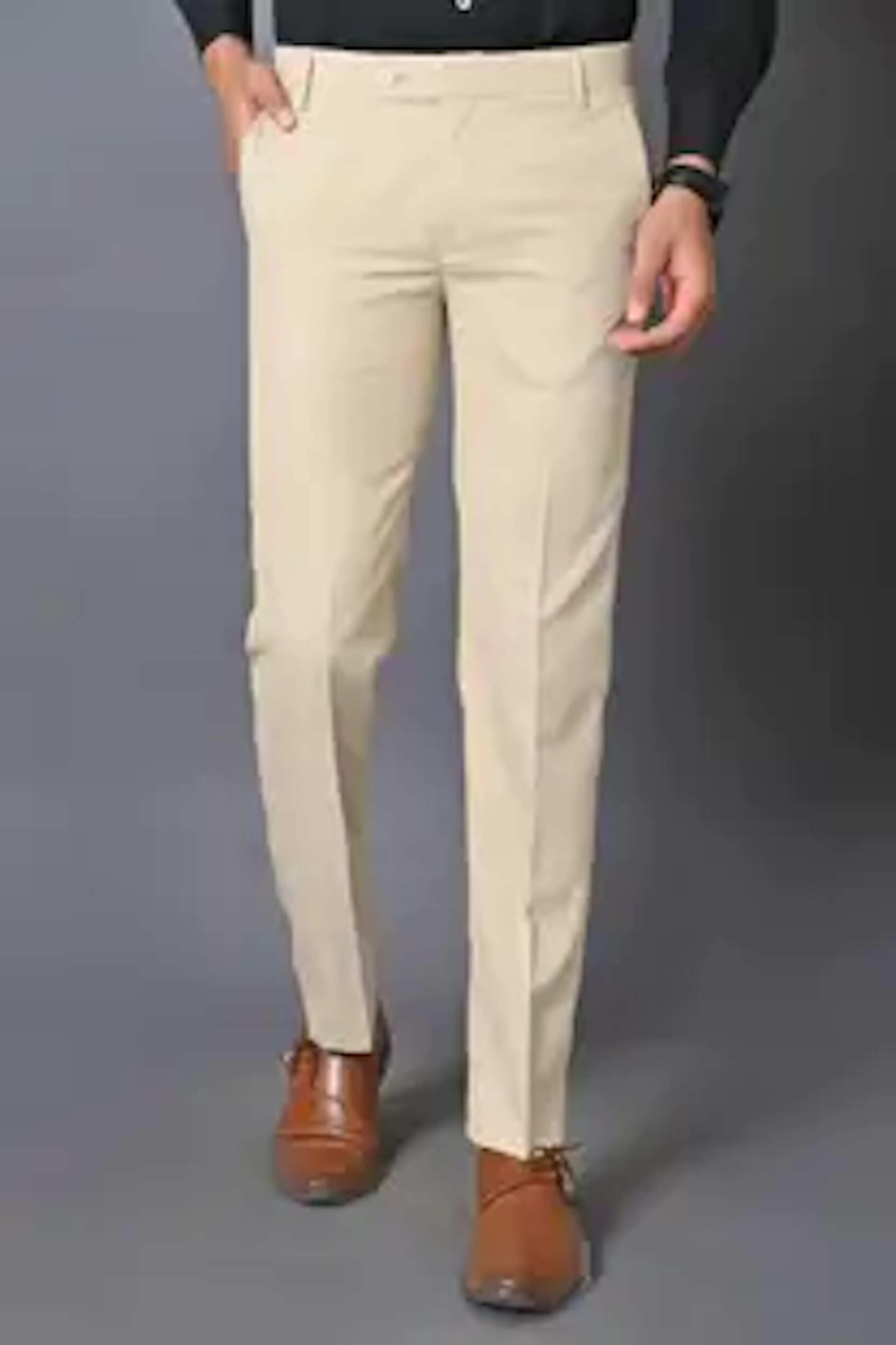 El Cielo Regular Fit Men Beige Trousers