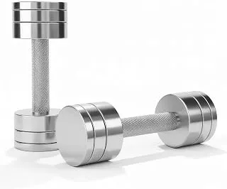 FITRXXSteel Dumbbell Set | Textured Knurled Grip Handle for Secure Hold | Chrome Finish Fixed Weight Dumbbells for Home & Gym Workout (10, Kilograms)