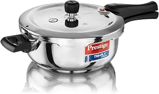 Prestige 3.5 Litre Triply Svachh Outerlid Pressure Cooker|Deep lid for spillage control|Gas & Induction Compatible|Triply body for even heating|Gasket Release System|5 Years warranty|ISI certified