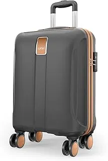 SafariThorium Royale 8 Wheels Spinner 55cm Cabin Trolley Bag Hard Case Carry-on Polycarbonate Luggage, TSA Lock, Wet Pouch Organized Interior, Suitcase for Travel, Trolley Bags for Travel, Gun Metal
