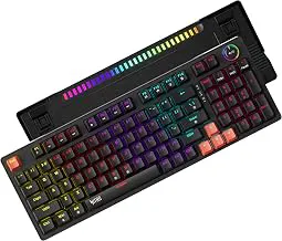 AcerNitro G Wired Mechanical Gaming Keyboard | 98% Layout with Multifunction Knob | Red Switches | RGB Flowing Light | Gasket Structure | 96 Keys | Mixed-Color Key Glow | 50M Switch Life