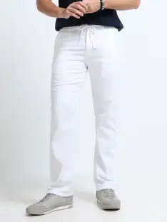 NEXOIRA Straight Fit Men White Trousers