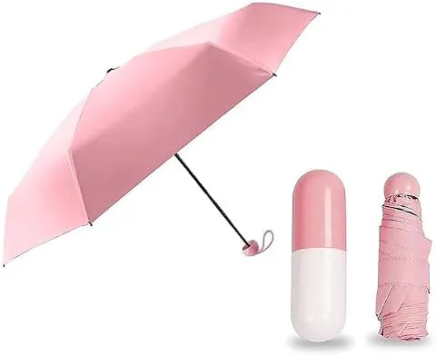NJKPURNASHAKTI Creative Capsule Case Umbrella Lightweight Waterproof UV Protection Mini Compact Foldable Design Travel Umbrella For Men and Women (Assorted)