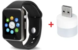 AVIKA COMBO of Smart Watch & USB Bulb with 4G Calling, Camera, Sim & SD Card Support Smartwatch