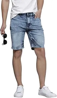 The Indian Garage CoMen Slim Fit Solid Mid-Rise Denim Shorts