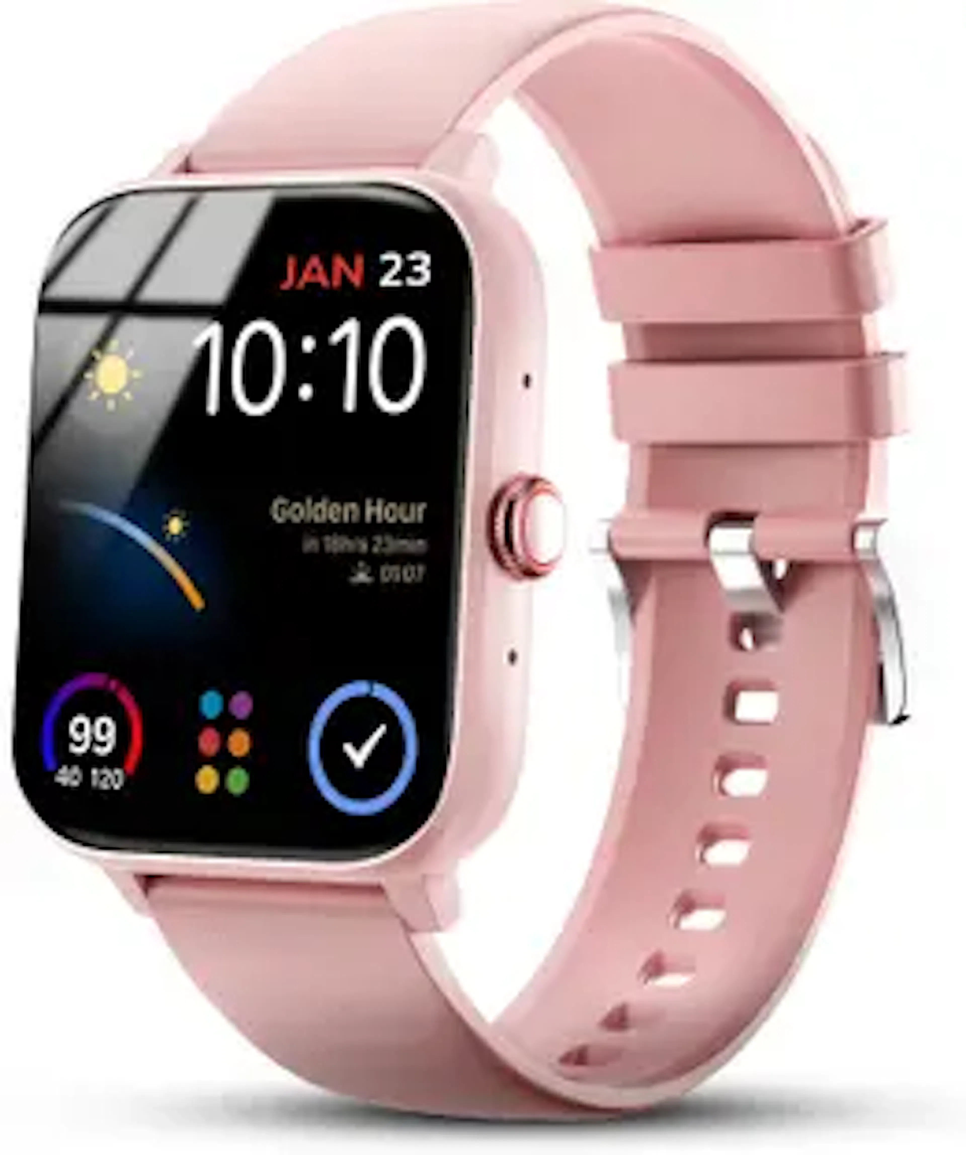 Nervfit Vibe 1.85" TrueColor+ Super HD, BT Calls, Waterproof, HR, BP, Sleep Tracking Smartwatch