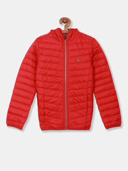 U.S. Polo Assn. Kids Boys Red Solid Puffer Jacket