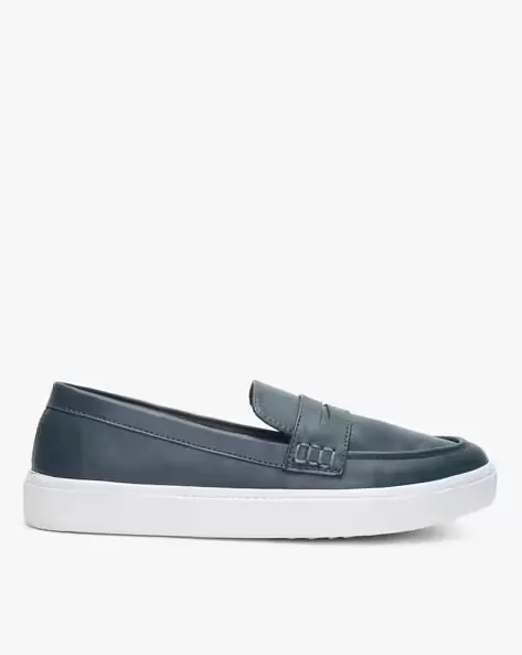 Penny Loafers with Contrast Sole