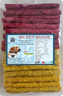Dog Chew Sticks Munchy Stick Mix Flavours 900 Gram Dogs Snacks, Treats (450G Chicken Flavor and 450G Mutton Flavor Pack of 1), All Life Stages