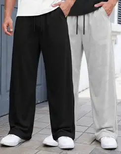 MADBROS Solid Men Black, Grey Track Pants